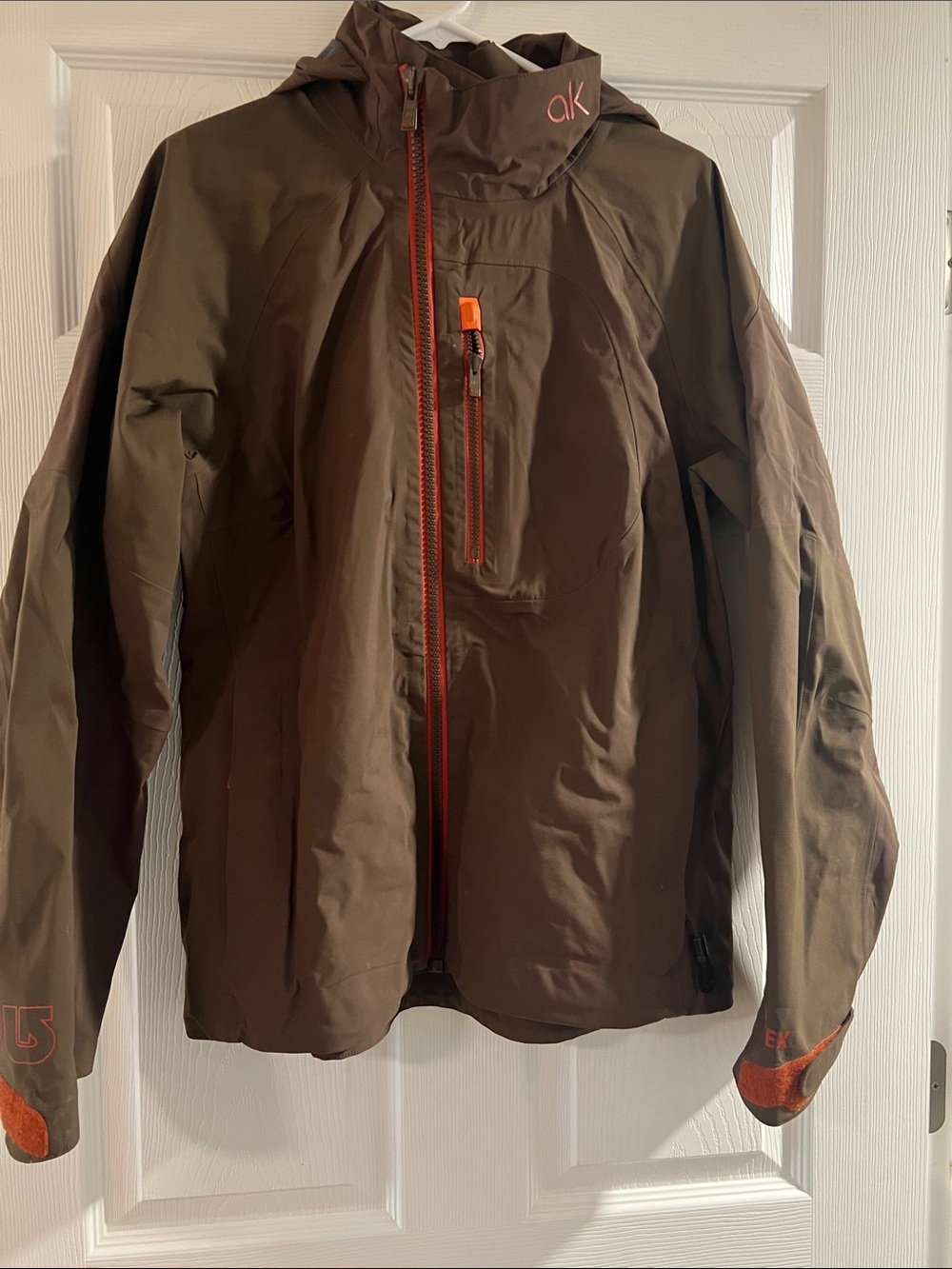 Burton Brown Ski Jacket with Orange Accents